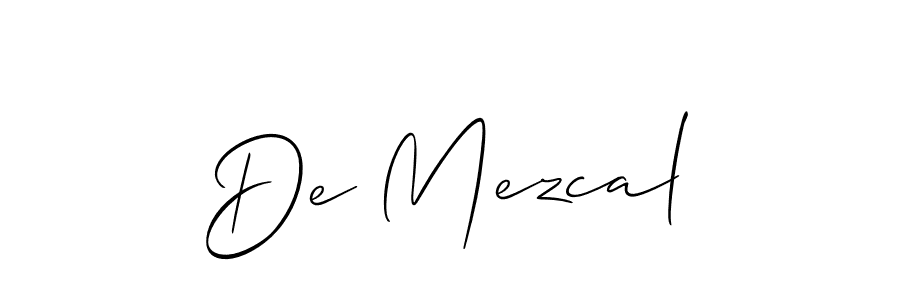 Also You can easily find your signature by using the search form. We will create De Mezcal name handwritten signature images for you free of cost using Allison_Script sign style. De Mezcal signature style 2 images and pictures png