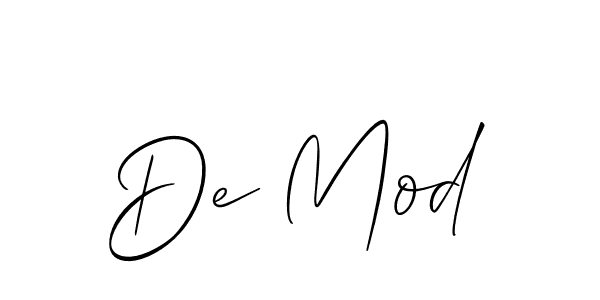 Create a beautiful signature design for name De Mod. With this signature (Allison_Script) fonts, you can make a handwritten signature for free. De Mod signature style 2 images and pictures png