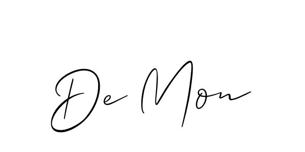 Also we have De Mon name is the best signature style. Create professional handwritten signature collection using Allison_Script autograph style. De Mon signature style 2 images and pictures png