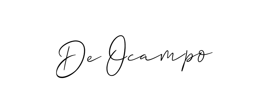 How to make De Ocampo signature? Allison_Script is a professional autograph style. Create handwritten signature for De Ocampo name. De Ocampo signature style 2 images and pictures png