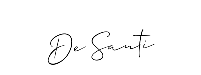 De Santi stylish signature style. Best Handwritten Sign (Allison_Script) for my name. Handwritten Signature Collection Ideas for my name De Santi. De Santi signature style 2 images and pictures png