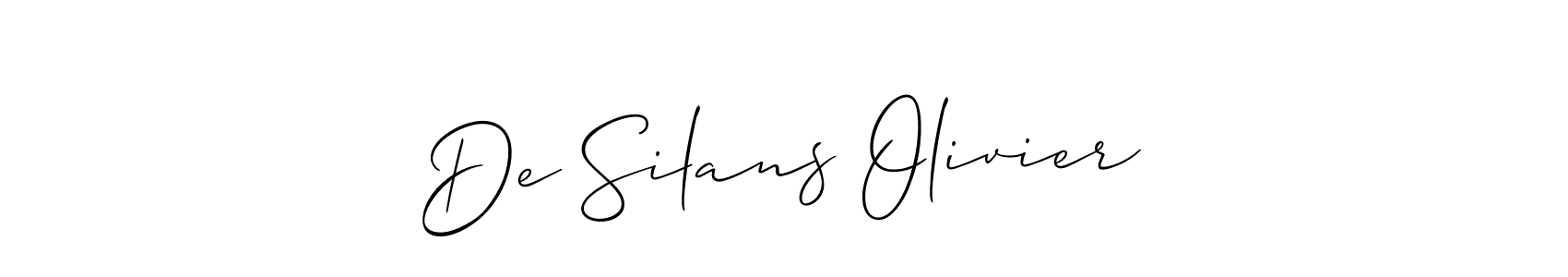 You should practise on your own different ways (Allison_Script) to write your name (De Silans Olivier) in signature. don't let someone else do it for you. De Silans Olivier signature style 2 images and pictures png