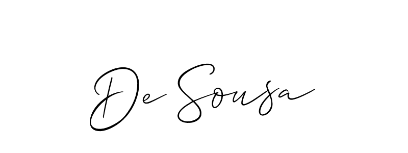 Design your own signature with our free online signature maker. With this signature software, you can create a handwritten (Allison_Script) signature for name De Sousa. De Sousa signature style 2 images and pictures png