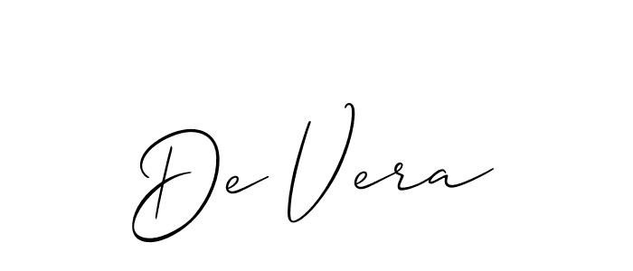 Design your own signature with our free online signature maker. With this signature software, you can create a handwritten (Allison_Script) signature for name De Vera. De Vera signature style 2 images and pictures png