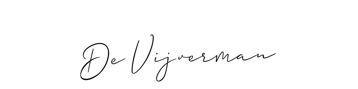 Also You can easily find your signature by using the search form. We will create De Vijverman name handwritten signature images for you free of cost using Allison_Script sign style. De Vijverman signature style 2 images and pictures png