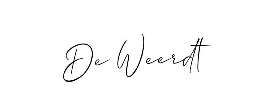 Design your own signature with our free online signature maker. With this signature software, you can create a handwritten (Allison_Script) signature for name De Weerdt. De Weerdt signature style 2 images and pictures png
