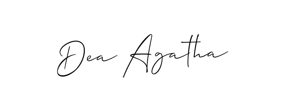 Make a short Dea Agatha signature style. Manage your documents anywhere anytime using Allison_Script. Create and add eSignatures, submit forms, share and send files easily. Dea Agatha signature style 2 images and pictures png