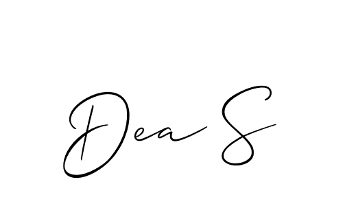 It looks lik you need a new signature style for name Dea S. Design unique handwritten (Allison_Script) signature with our free signature maker in just a few clicks. Dea S signature style 2 images and pictures png