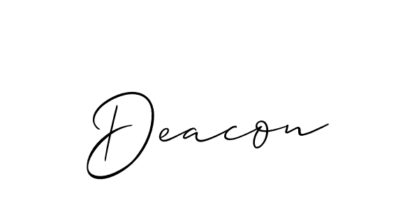 Make a beautiful signature design for name Deacon. With this signature (Allison_Script) style, you can create a handwritten signature for free. Deacon signature style 2 images and pictures png