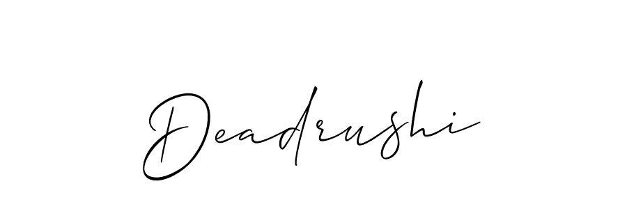 Create a beautiful signature design for name Deadrushi. With this signature (Allison_Script) fonts, you can make a handwritten signature for free. Deadrushi signature style 2 images and pictures png