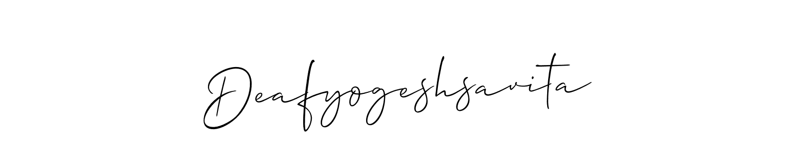 How to Draw Deafyogeshsavita signature style? Allison_Script is a latest design signature styles for name Deafyogeshsavita. Deafyogeshsavita signature style 2 images and pictures png