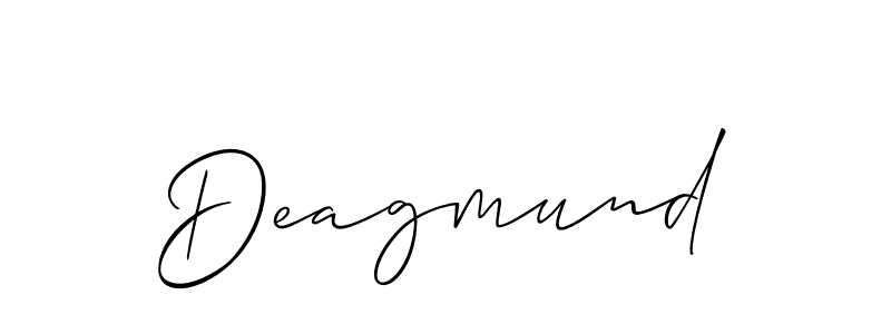 Deagmund stylish signature style. Best Handwritten Sign (Allison_Script) for my name. Handwritten Signature Collection Ideas for my name Deagmund. Deagmund signature style 2 images and pictures png