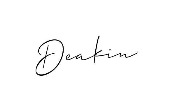 Allison_Script is a professional signature style that is perfect for those who want to add a touch of class to their signature. It is also a great choice for those who want to make their signature more unique. Get Deakin name to fancy signature for free. Deakin signature style 2 images and pictures png