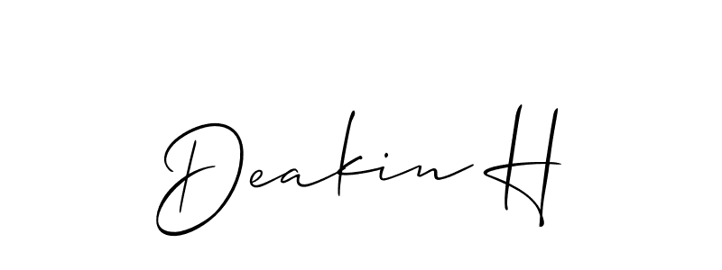 Allison_Script is a professional signature style that is perfect for those who want to add a touch of class to their signature. It is also a great choice for those who want to make their signature more unique. Get Deakin H name to fancy signature for free. Deakin H signature style 2 images and pictures png