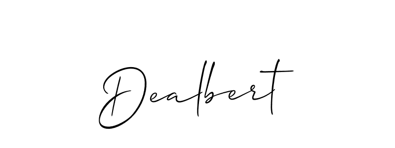 Allison_Script is a professional signature style that is perfect for those who want to add a touch of class to their signature. It is also a great choice for those who want to make their signature more unique. Get Dealbert name to fancy signature for free. Dealbert signature style 2 images and pictures png