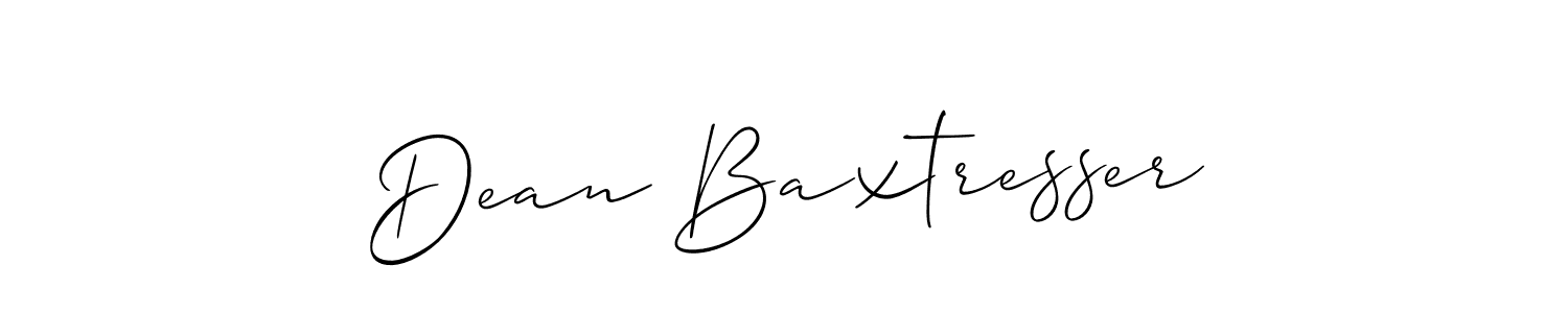 Use a signature maker to create a handwritten signature online. With this signature software, you can design (Allison_Script) your own signature for name Dean Baxtresser. Dean Baxtresser signature style 2 images and pictures png