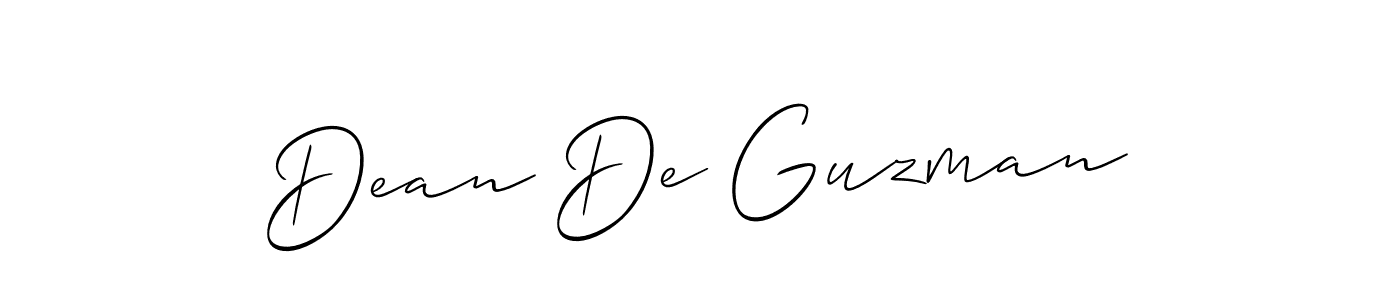 You should practise on your own different ways (Allison_Script) to write your name (Dean De Guzman) in signature. don't let someone else do it for you. Dean De Guzman signature style 2 images and pictures png