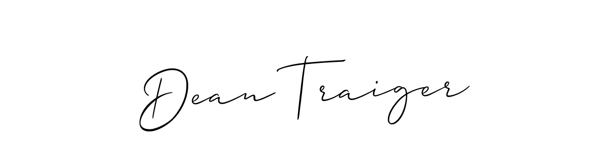 Dean Traiger stylish signature style. Best Handwritten Sign (Allison_Script) for my name. Handwritten Signature Collection Ideas for my name Dean Traiger. Dean Traiger signature style 2 images and pictures png