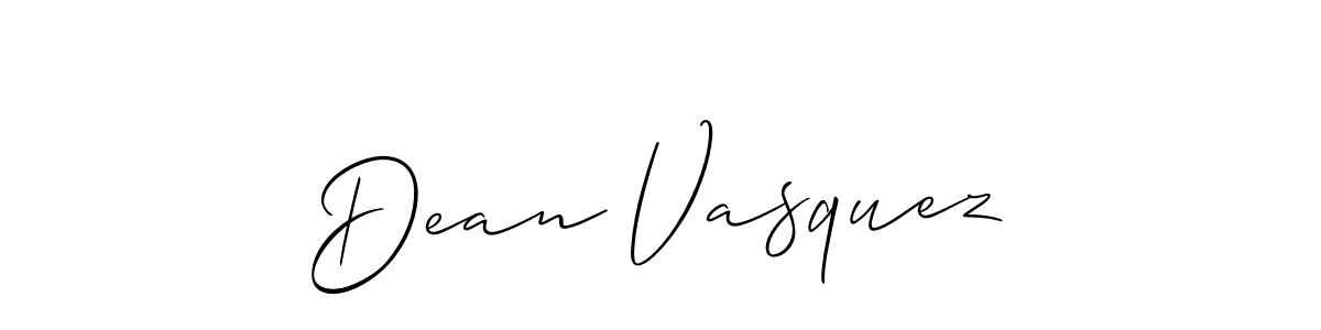 How to make Dean Vasquez name signature. Use Allison_Script style for creating short signs online. This is the latest handwritten sign. Dean Vasquez signature style 2 images and pictures png