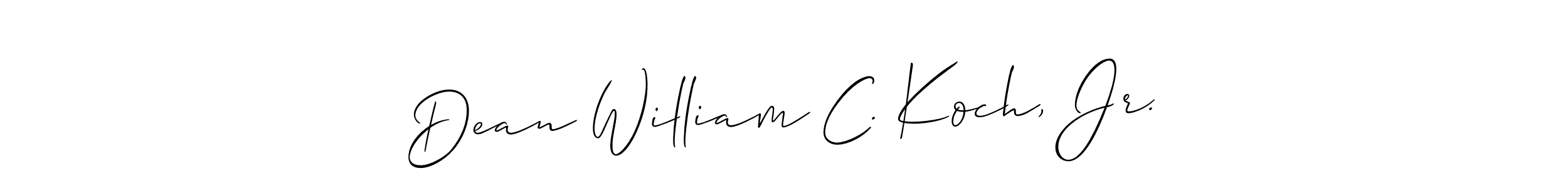 How to make Dean William C. Koch, Jr. name signature. Use Allison_Script style for creating short signs online. This is the latest handwritten sign. Dean William C. Koch, Jr. signature style 2 images and pictures png