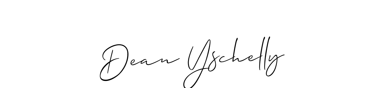 Create a beautiful signature design for name Dean Yschelly. With this signature (Allison_Script) fonts, you can make a handwritten signature for free. Dean Yschelly signature style 2 images and pictures png