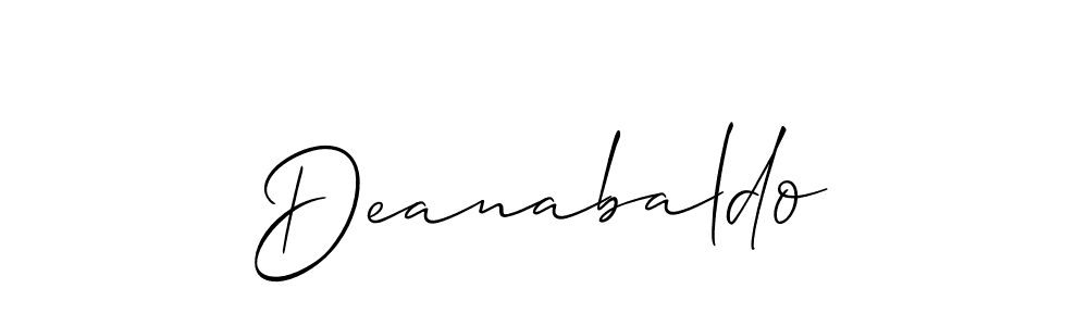 How to make Deanabaldo name signature. Use Allison_Script style for creating short signs online. This is the latest handwritten sign. Deanabaldo signature style 2 images and pictures png