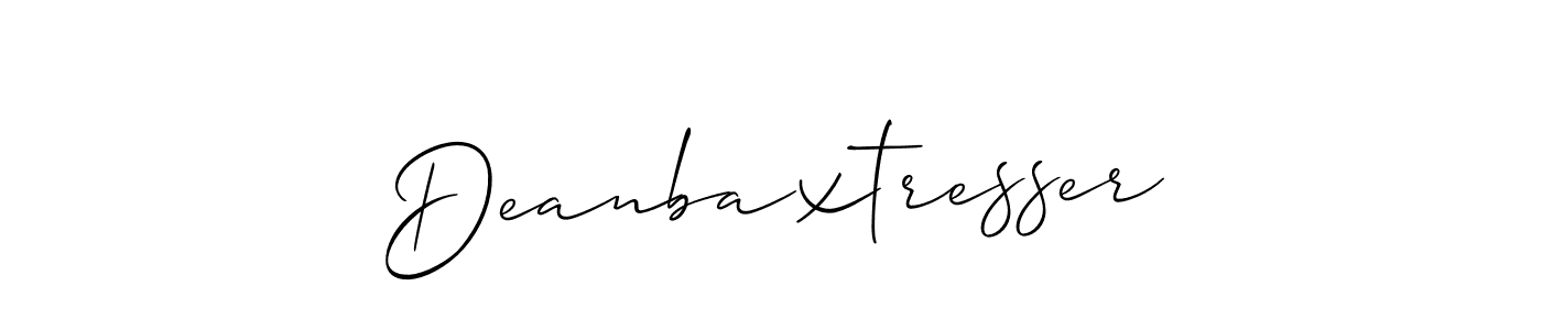 if you are searching for the best signature style for your name Deanbaxtresser. so please give up your signature search. here we have designed multiple signature styles  using Allison_Script. Deanbaxtresser signature style 2 images and pictures png