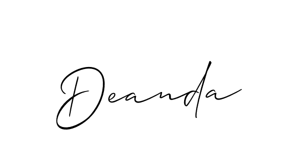 Also we have Deanda name is the best signature style. Create professional handwritten signature collection using Allison_Script autograph style. Deanda signature style 2 images and pictures png