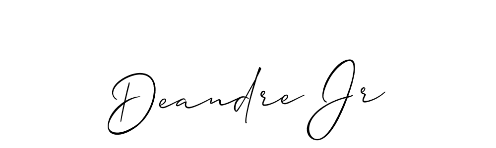 You should practise on your own different ways (Allison_Script) to write your name (Deandre Jr) in signature. don't let someone else do it for you. Deandre Jr signature style 2 images and pictures png