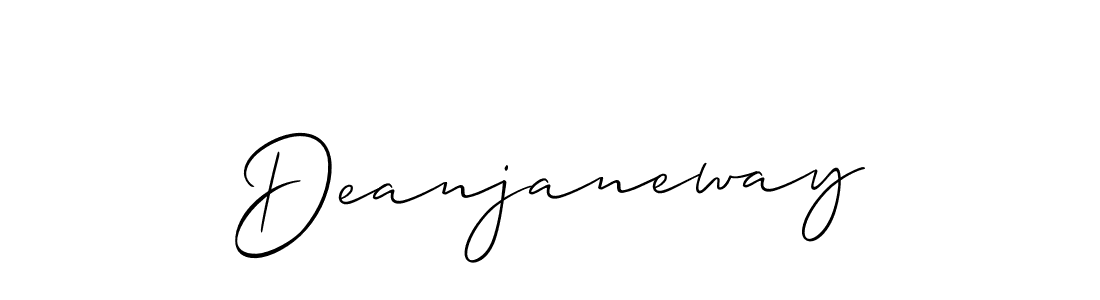 Make a beautiful signature design for name Deanjaneway. With this signature (Allison_Script) style, you can create a handwritten signature for free. Deanjaneway signature style 2 images and pictures png