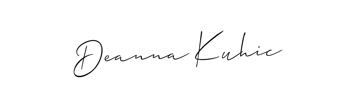 How to Draw Deanna Kuhic signature style? Allison_Script is a latest design signature styles for name Deanna Kuhic. Deanna Kuhic signature style 2 images and pictures png