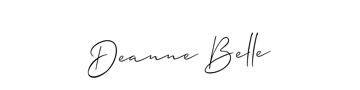 It looks lik you need a new signature style for name Deanne Belle. Design unique handwritten (Allison_Script) signature with our free signature maker in just a few clicks. Deanne Belle signature style 2 images and pictures png