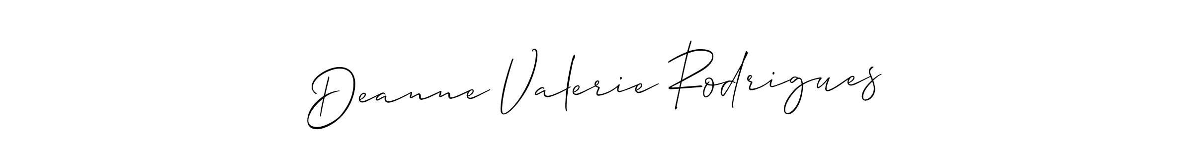 It looks lik you need a new signature style for name Deanne Valerie Rodrigues. Design unique handwritten (Allison_Script) signature with our free signature maker in just a few clicks. Deanne Valerie Rodrigues signature style 2 images and pictures png