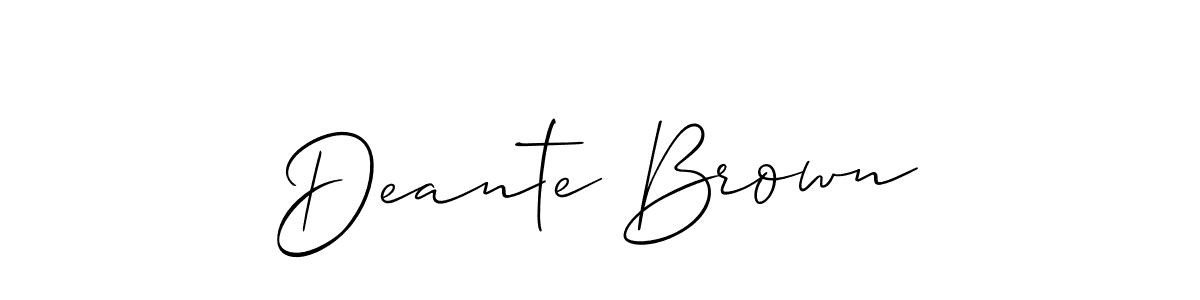 Make a short Deante Brown signature style. Manage your documents anywhere anytime using Allison_Script. Create and add eSignatures, submit forms, share and send files easily. Deante Brown signature style 2 images and pictures png