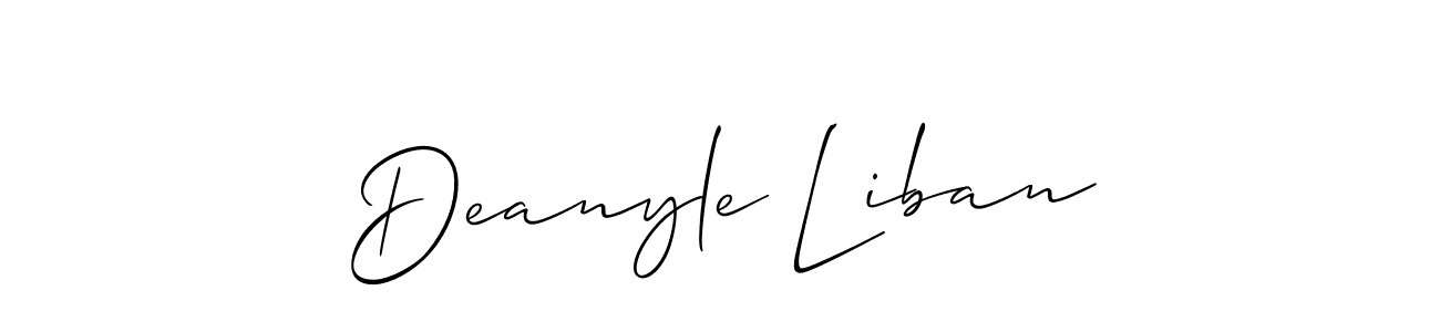 You can use this online signature creator to create a handwritten signature for the name Deanyle Liban. This is the best online autograph maker. Deanyle Liban signature style 2 images and pictures png