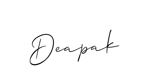 It looks lik you need a new signature style for name Deapak. Design unique handwritten (Allison_Script) signature with our free signature maker in just a few clicks. Deapak signature style 2 images and pictures png