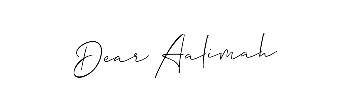 Similarly Allison_Script is the best handwritten signature design. Signature creator online .You can use it as an online autograph creator for name Dear Aalimah. Dear Aalimah signature style 2 images and pictures png