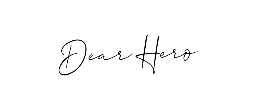How to Draw Dear Hero signature style? Allison_Script is a latest design signature styles for name Dear Hero. Dear Hero signature style 2 images and pictures png