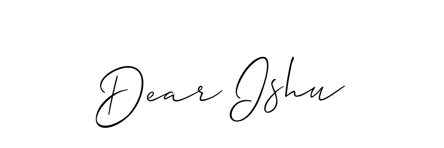 The best way (Allison_Script) to make a short signature is to pick only two or three words in your name. The name Dear Ishu include a total of six letters. For converting this name. Dear Ishu signature style 2 images and pictures png