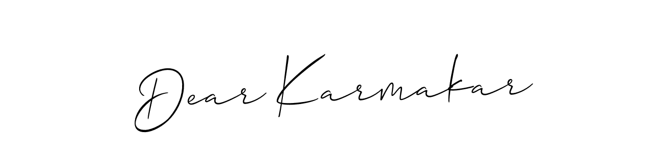 Allison_Script is a professional signature style that is perfect for those who want to add a touch of class to their signature. It is also a great choice for those who want to make their signature more unique. Get Dear Karmakar name to fancy signature for free. Dear Karmakar signature style 2 images and pictures png