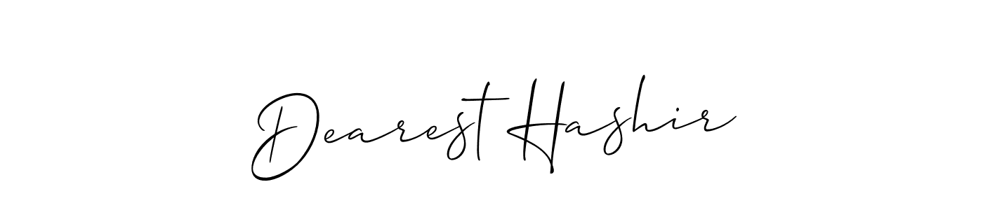 Make a beautiful signature design for name Dearest Hashir. With this signature (Allison_Script) style, you can create a handwritten signature for free. Dearest Hashir signature style 2 images and pictures png