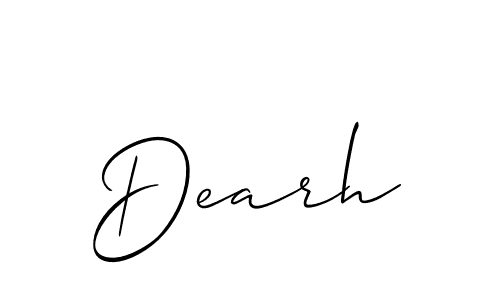 Create a beautiful signature design for name Dearh. With this signature (Allison_Script) fonts, you can make a handwritten signature for free. Dearh signature style 2 images and pictures png