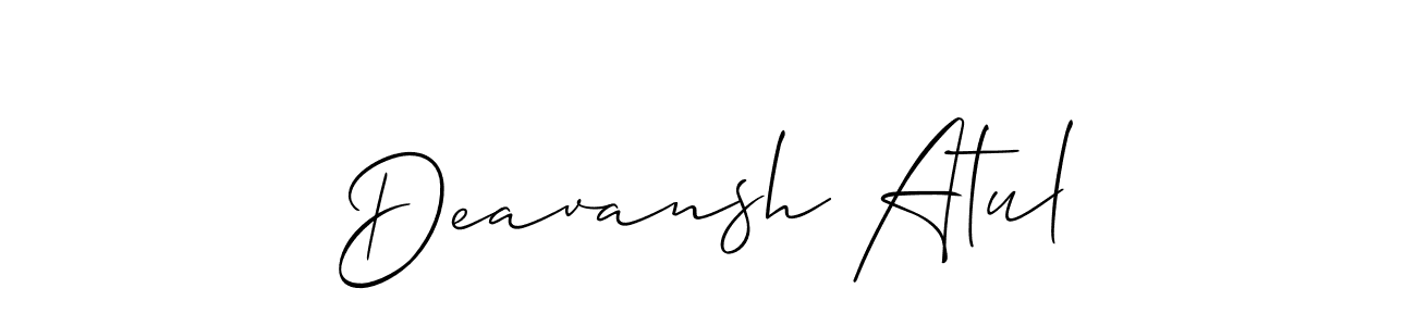 Deavansh Atul stylish signature style. Best Handwritten Sign (Allison_Script) for my name. Handwritten Signature Collection Ideas for my name Deavansh Atul. Deavansh Atul signature style 2 images and pictures png