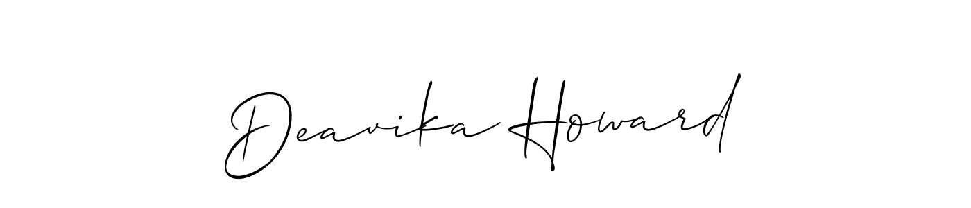 Also You can easily find your signature by using the search form. We will create Deavika Howard name handwritten signature images for you free of cost using Allison_Script sign style. Deavika Howard signature style 2 images and pictures png