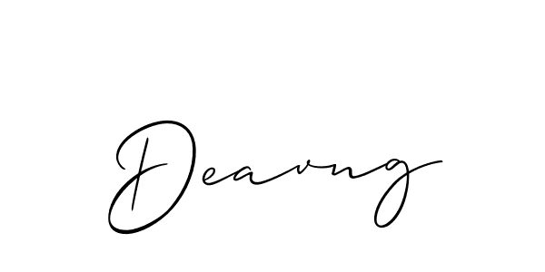 Allison_Script is a professional signature style that is perfect for those who want to add a touch of class to their signature. It is also a great choice for those who want to make their signature more unique. Get Deavng name to fancy signature for free. Deavng signature style 2 images and pictures png