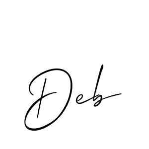 How to make Deb signature? Allison_Script is a professional autograph style. Create handwritten signature for Deb name. Deb signature style 2 images and pictures png