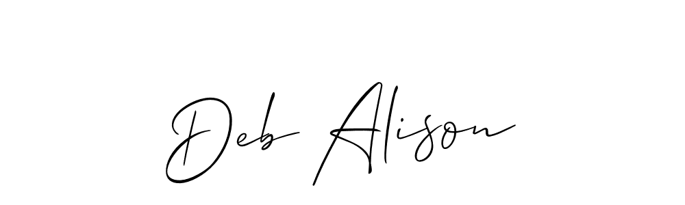 Make a short Deb Alison signature style. Manage your documents anywhere anytime using Allison_Script. Create and add eSignatures, submit forms, share and send files easily. Deb Alison signature style 2 images and pictures png