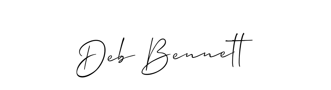 The best way (Allison_Script) to make a short signature is to pick only two or three words in your name. The name Deb Bennett include a total of six letters. For converting this name. Deb Bennett signature style 2 images and pictures png