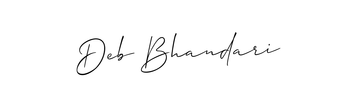 Deb Bhandari stylish signature style. Best Handwritten Sign (Allison_Script) for my name. Handwritten Signature Collection Ideas for my name Deb Bhandari. Deb Bhandari signature style 2 images and pictures png
