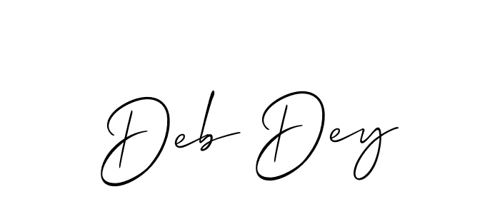 The best way (Allison_Script) to make a short signature is to pick only two or three words in your name. The name Deb Dey include a total of six letters. For converting this name. Deb Dey signature style 2 images and pictures png